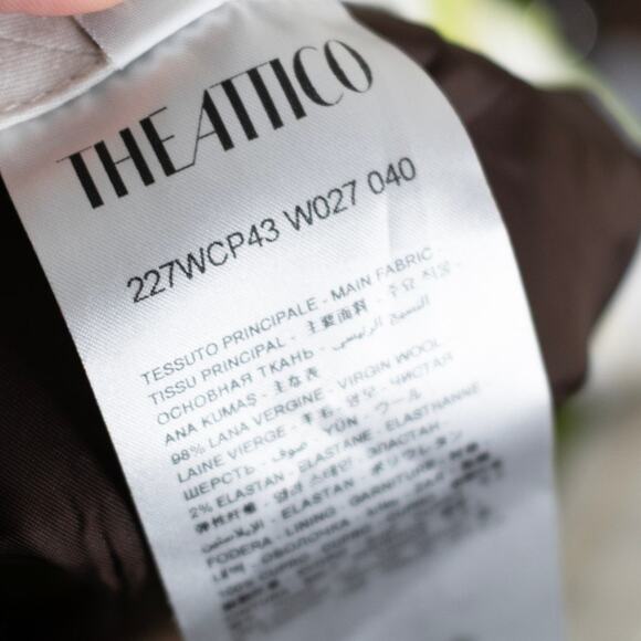 The Attico Jagger Wool Gabardine Pants Pistache Green Trousers Pleated 4 US NWT - Picture 9 of 9